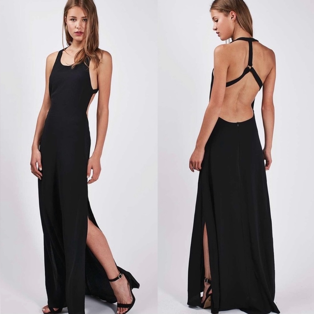 Goldie London Open Harness Back High Side Slit Maxi Dress - Picture 4 of 5